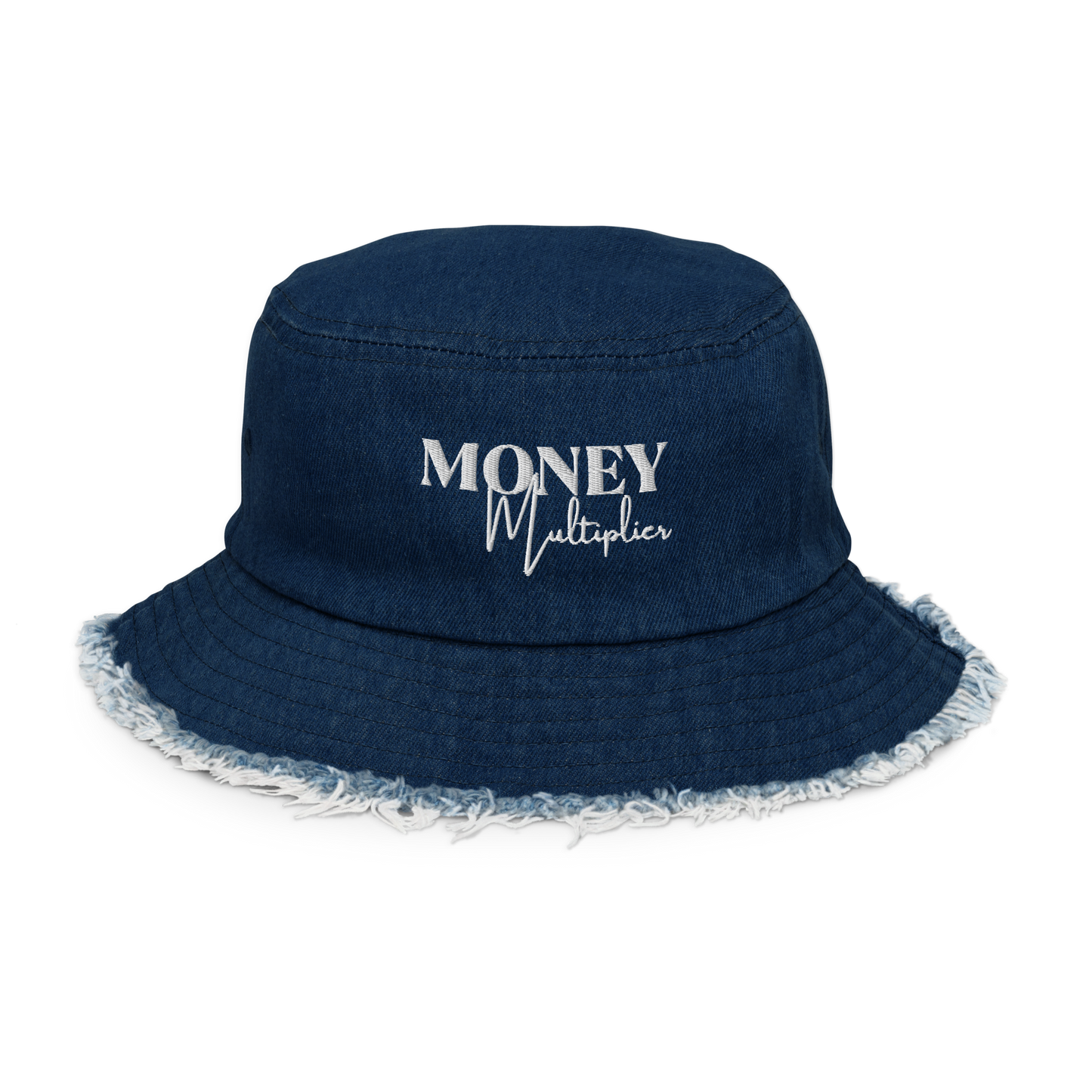 Money Distressed Denim Bucket Hat