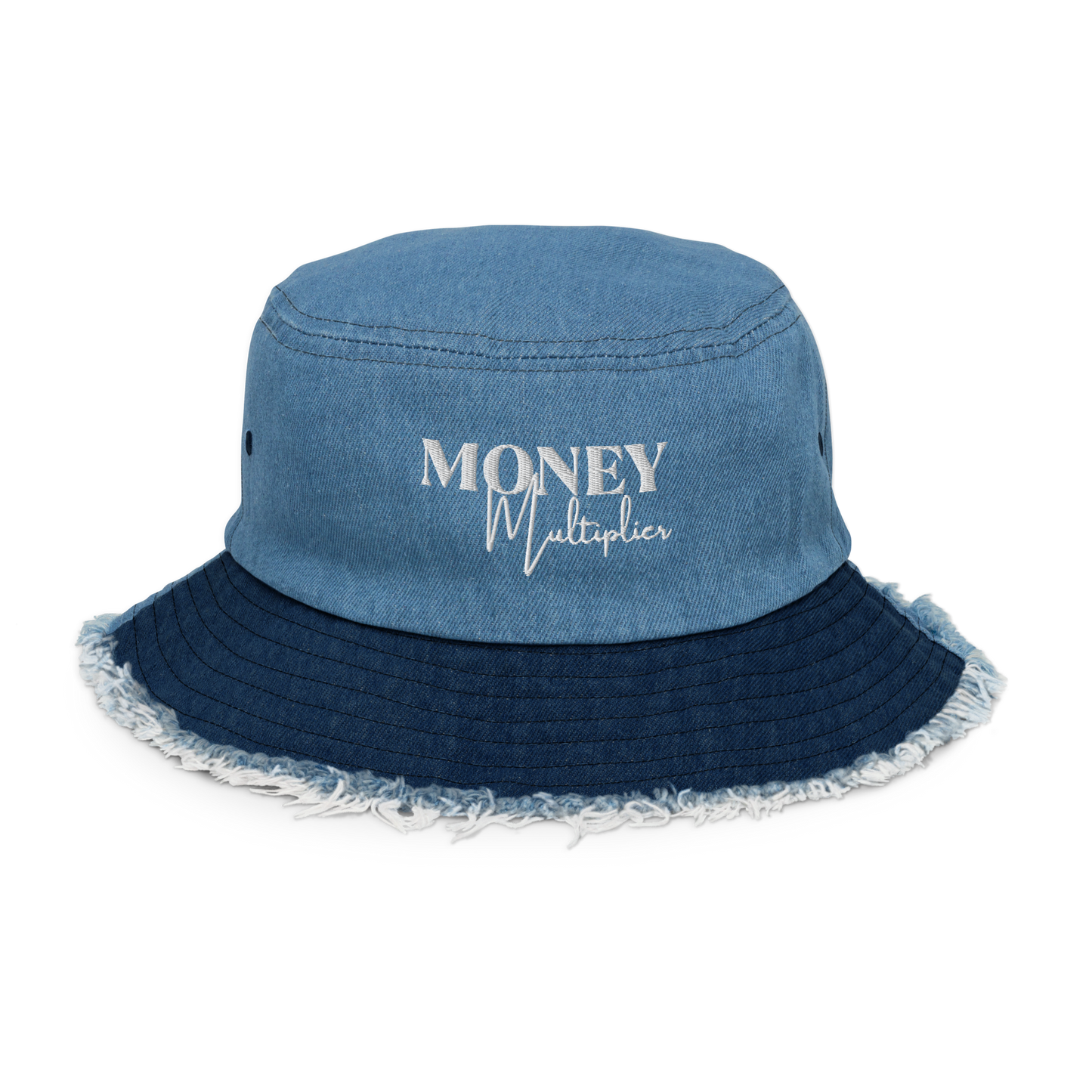 Money Distressed Denim Bucket Hat